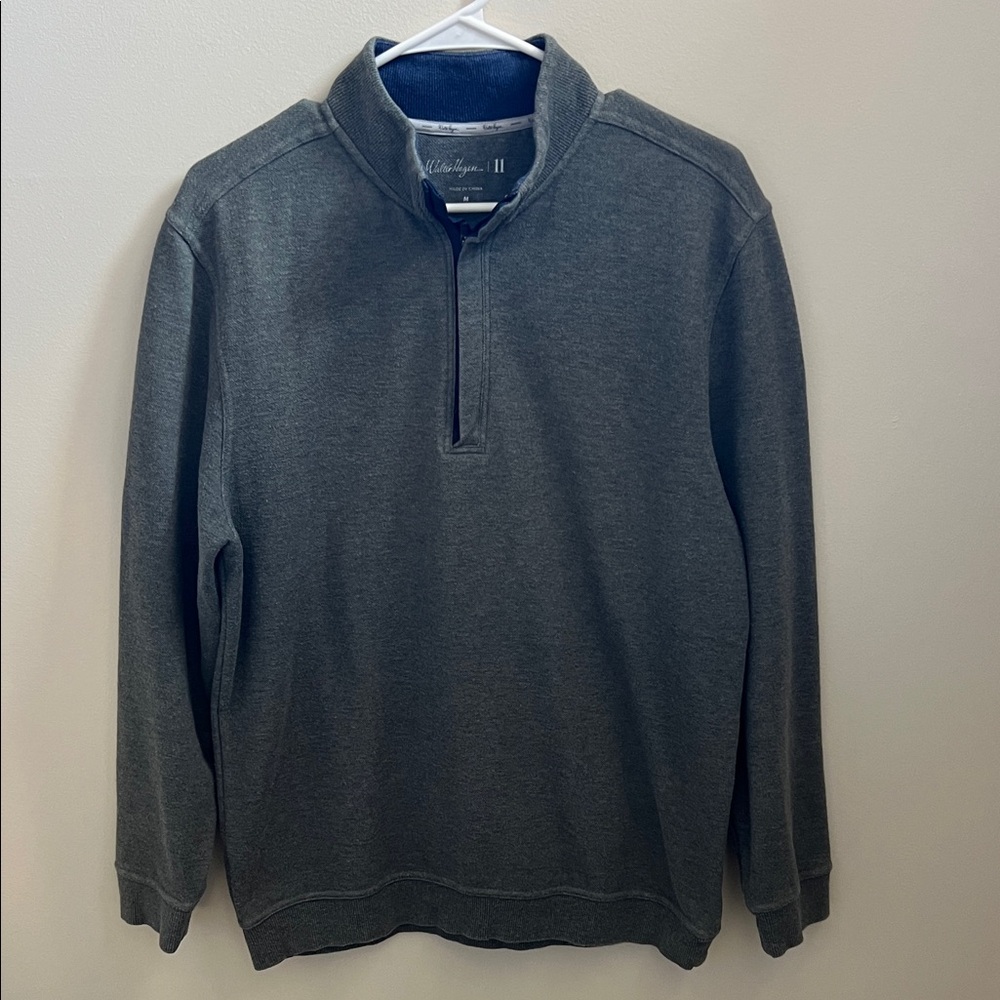 Walter Hagen Men's Charcoal Zip-Up Sweater